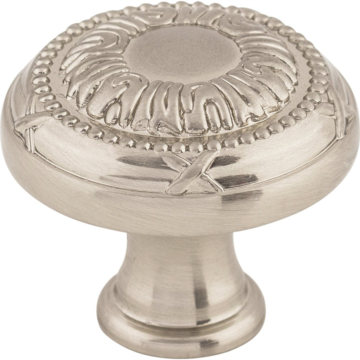 Top Knobs Ribbon Series 1-1/8"L Knob, Brushed Satin Nickel