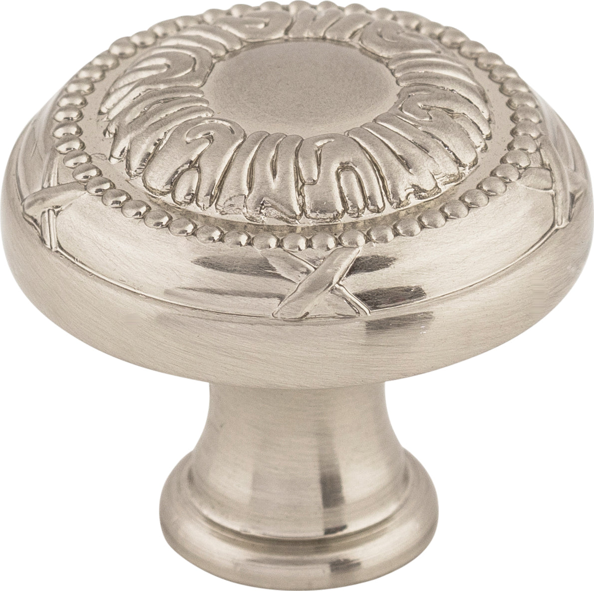Top Knobs Ribbon Series 1-1/8"L Knob, Brushed Satin Nickel